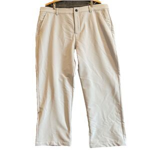 DRUIDS Mens Premium Play Golf Pants 38W x 25 Grey Flat Front Thermal Athletic